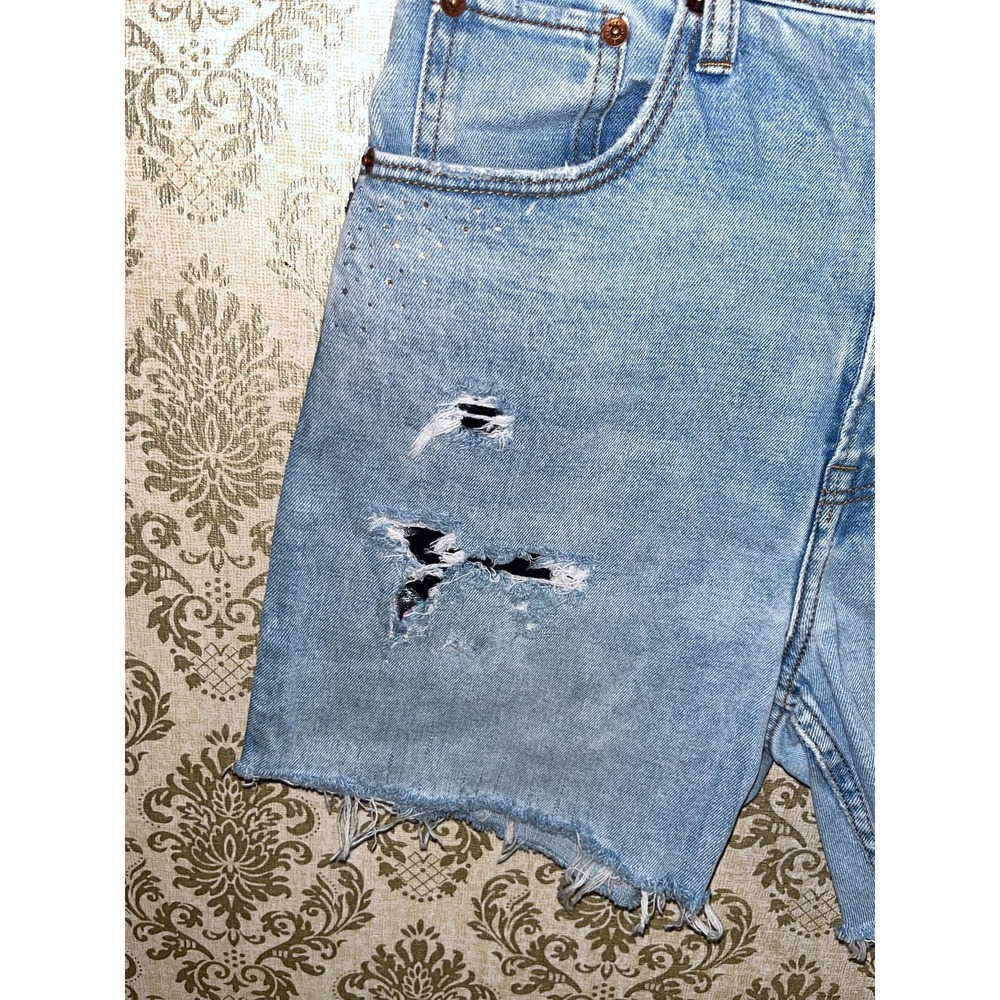Abercrombie & Fitch Celestial Whimsy Women's Denim Jean Shorts Upcycled Sz. 6 - Picture 8 of 8